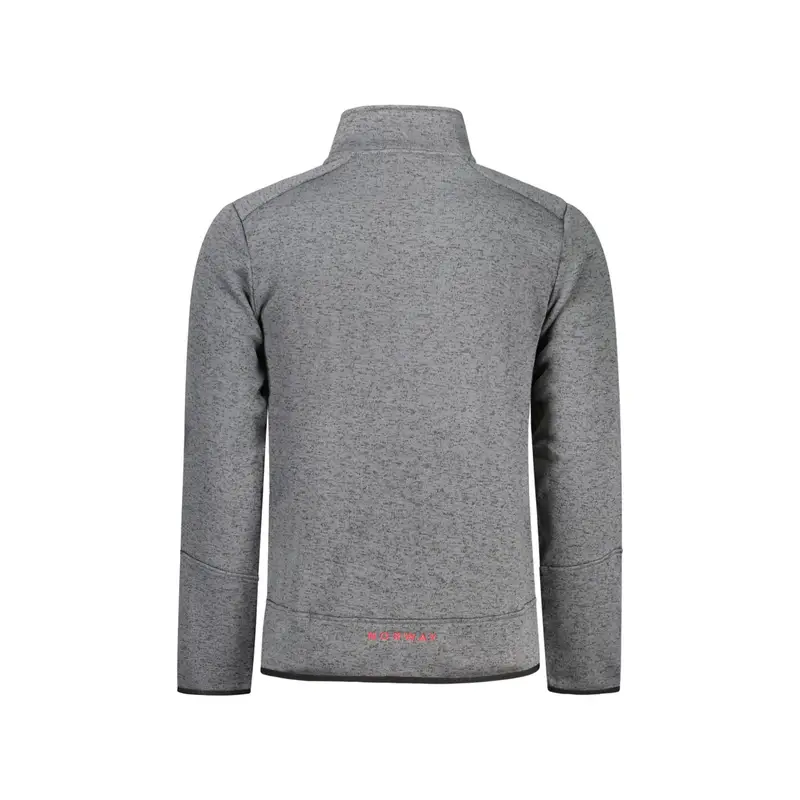 Felpa Maniche Lunghe Uomo Grigia Zip Grigio miniatura 2