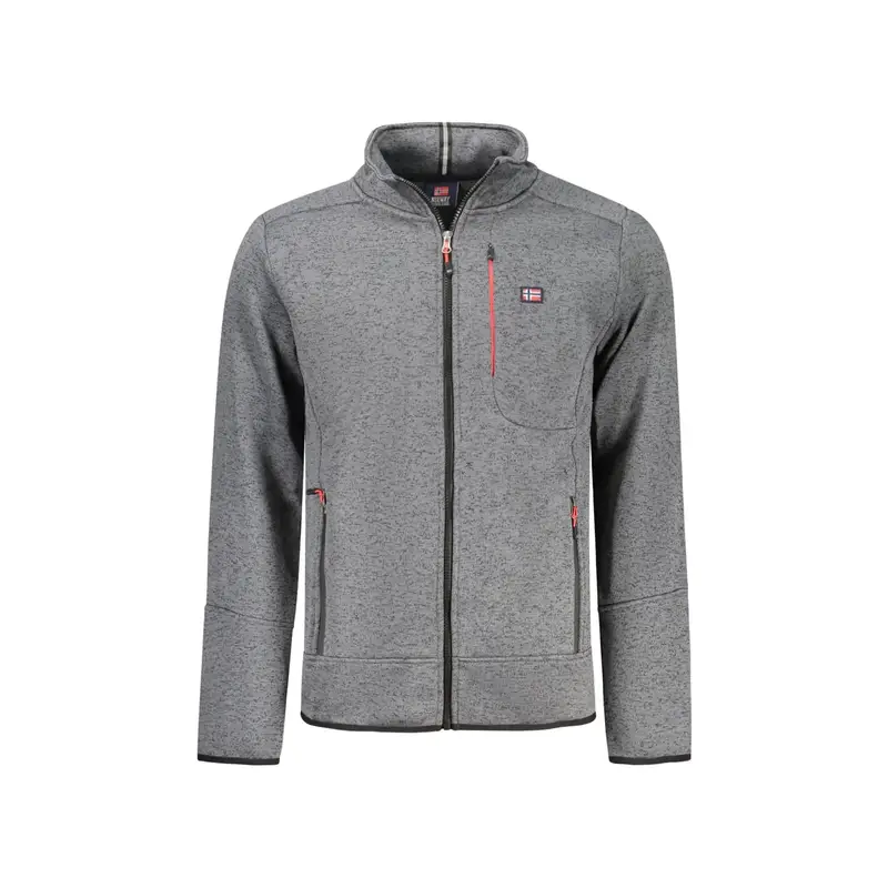 Felpa Maniche Lunghe Uomo Grigia Zip Grigio