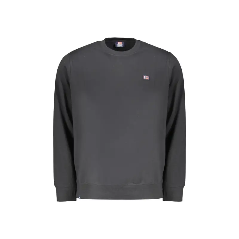 Felpa Maniche Lunghe Uomo Nera Logo Nero