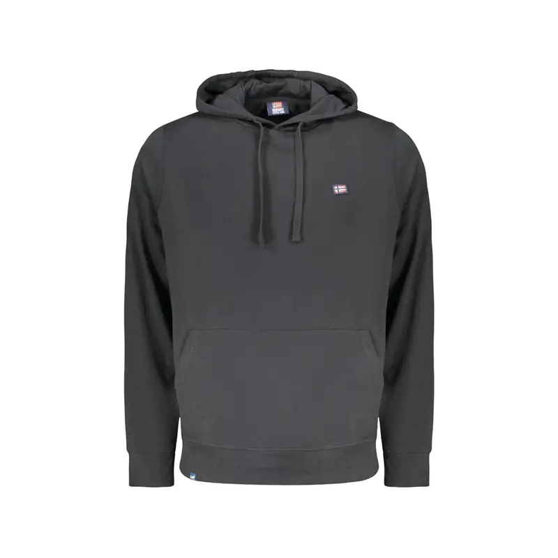 Felpa Maniche Lunghe Uomo Nera Logo Nero