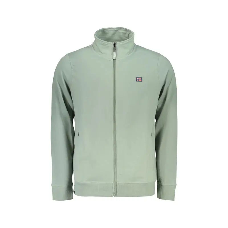 Felpa Maniche Lunghe Uomo Verde Zip
