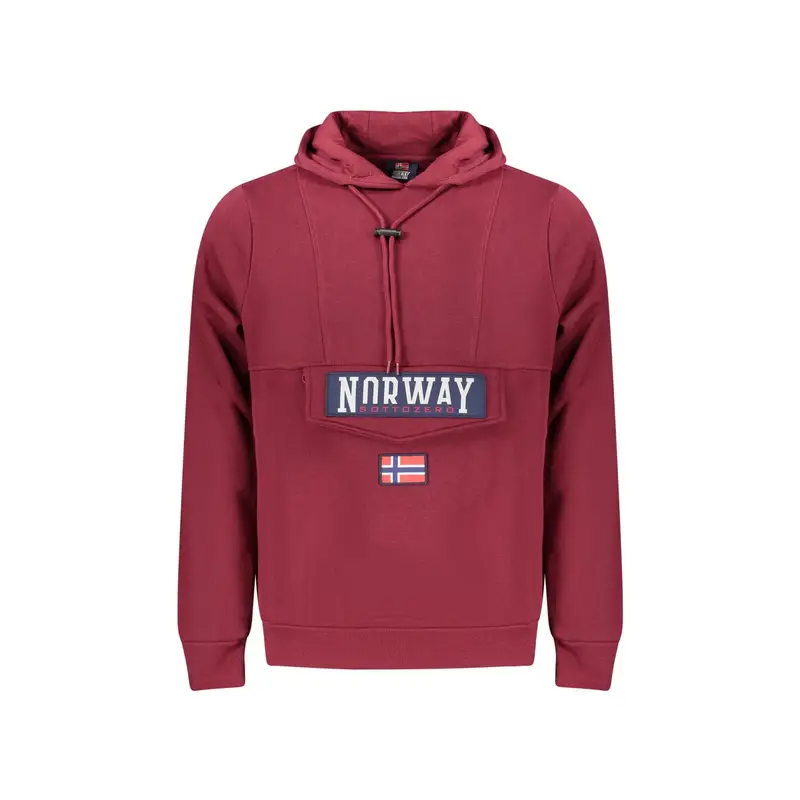 Norway 1963 Felpa a Maniche Lunghe Uomo Rosso con Logo
