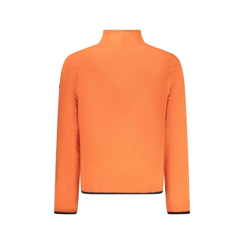 Felpa Uomo Arancio Mezza Zip Pile Applicazione Logo Arancione miniatura 2