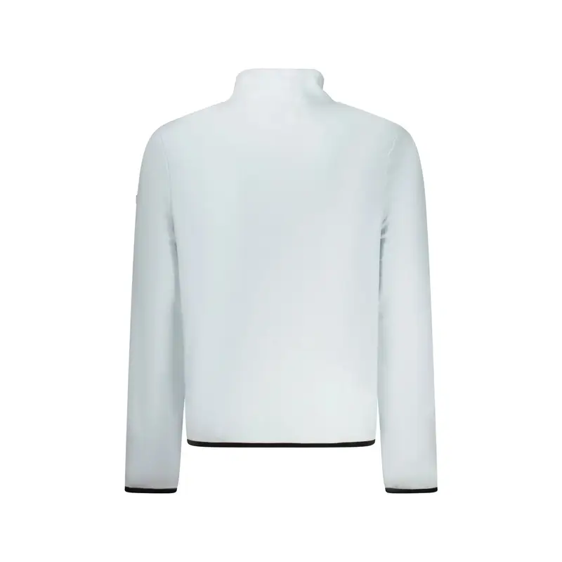 Felpa Uomo Azzurro Mezza Zip Pile Applicazione Logo miniatura 2