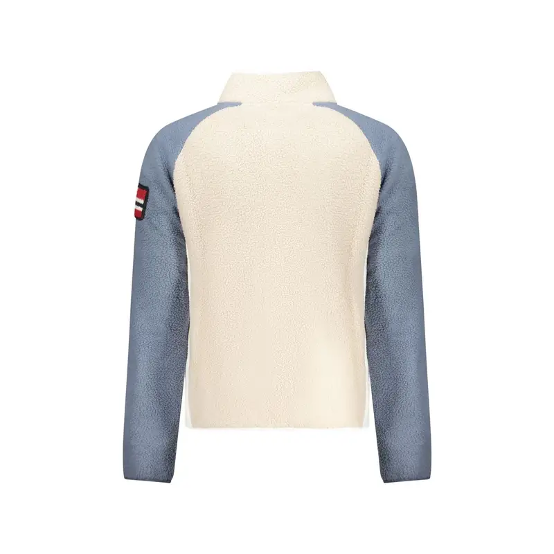 Felpa Uomo Beige con Zip Pile Ricamo Logo miniatura 2