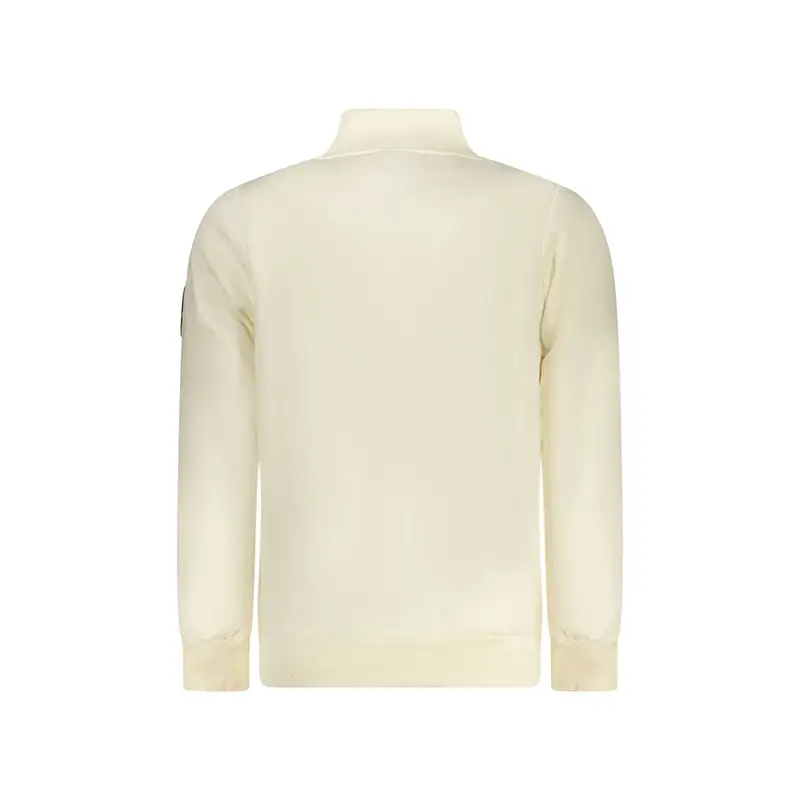 Felpa Uomo Bianca con Zip Felpata Applicazione Logo Bianco miniatura 2
