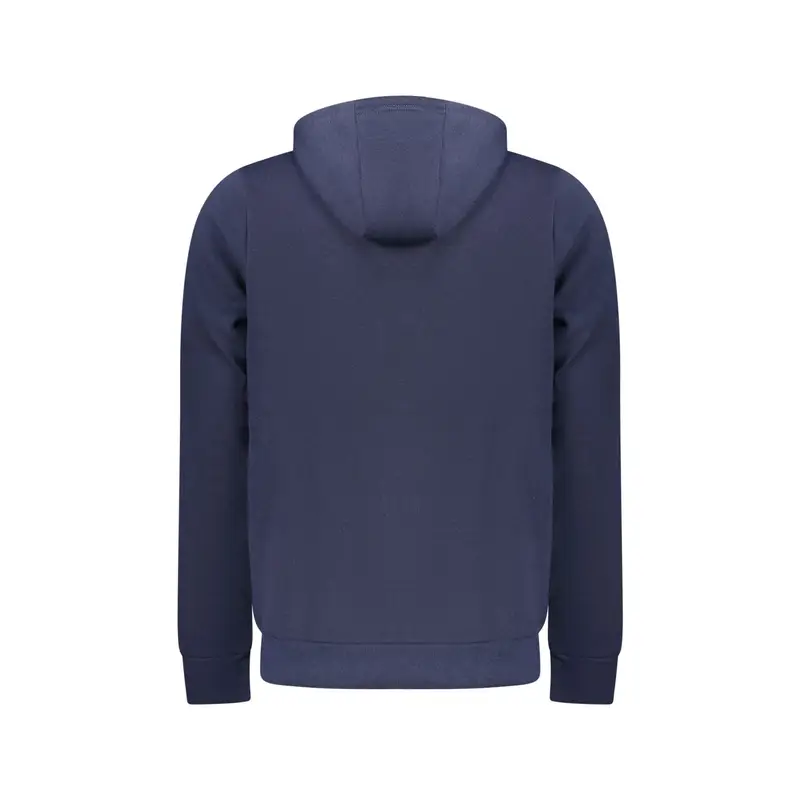 Felpa Uomo Blu con Cappuccio Felpata Applicazione Logo miniatura 2