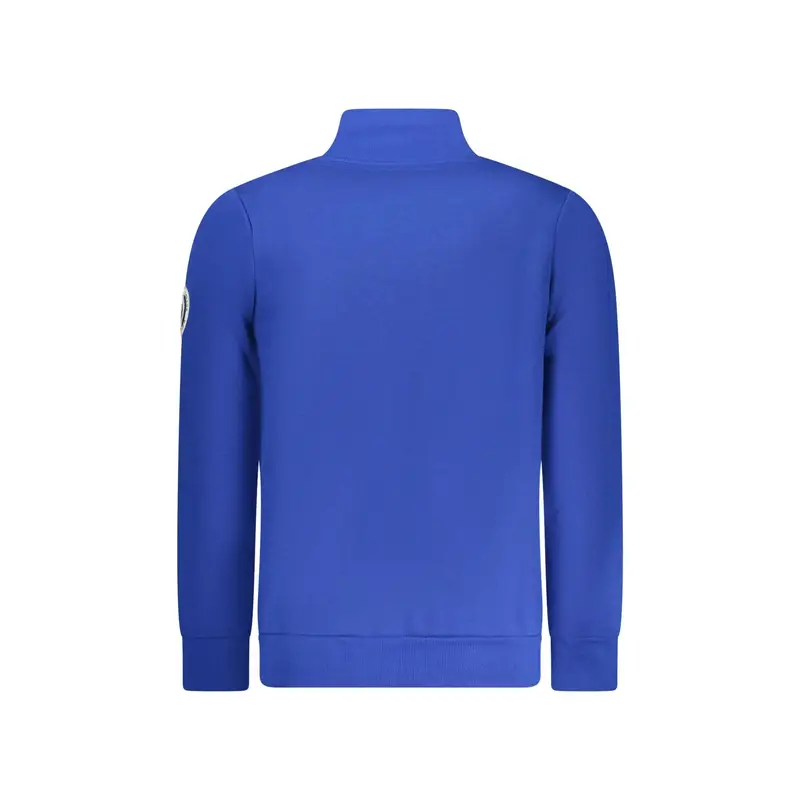 Felpa Uomo Blu con Zip Felpata Applicazione Logo miniatura 2