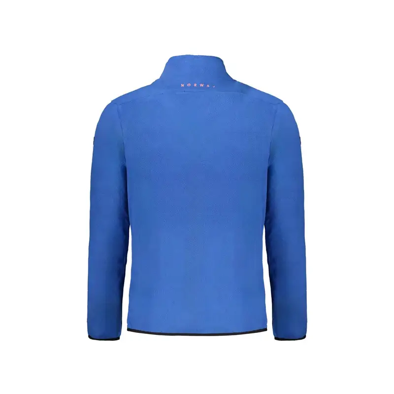 Felpa Uomo Blu in Pile con Zip e Logo miniatura 2