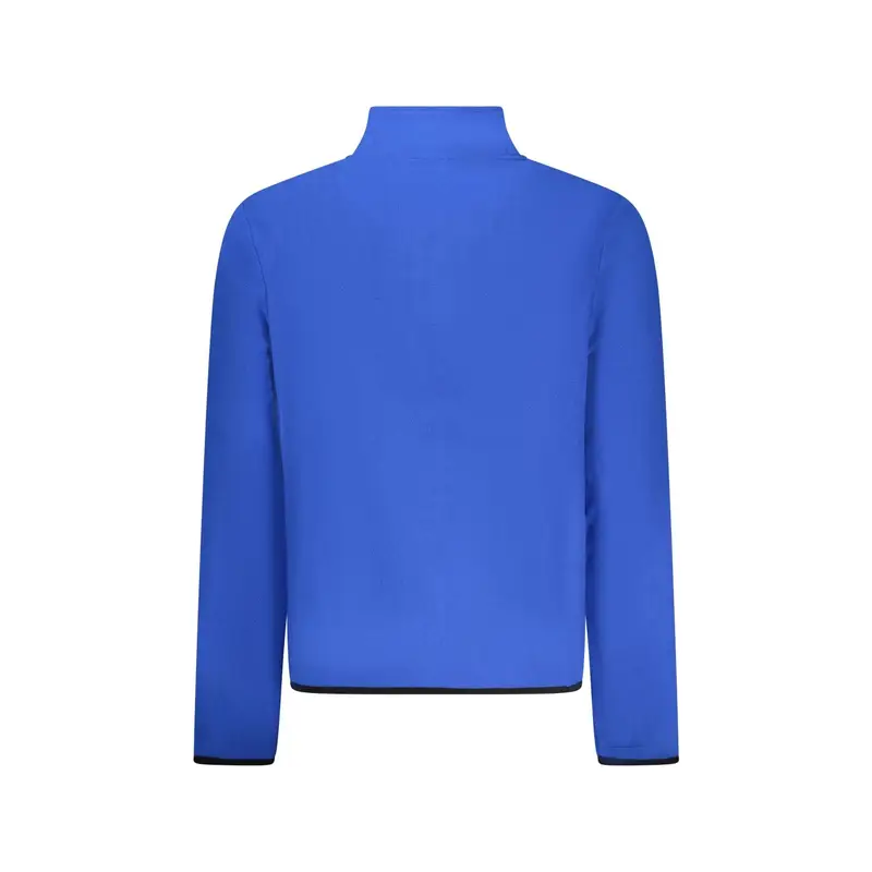Felpa Uomo Blu Mezza Zip Pile Applicazione Logo miniatura 2
