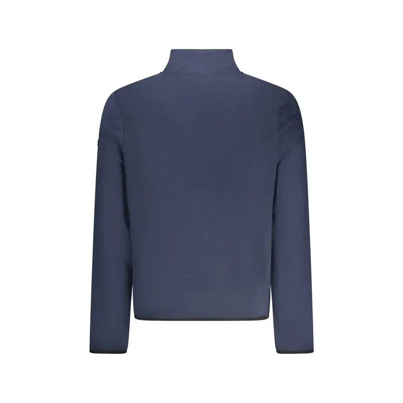 Felpa Uomo Blu Mezza Zip Pile Applicazione Logo miniatura 2