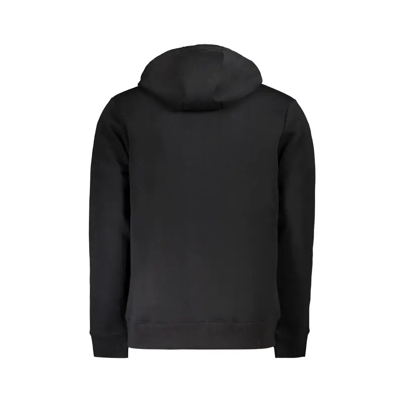 Felpa Uomo Nera Cappuccio Tascone Stampa Logo Nero miniatura 2