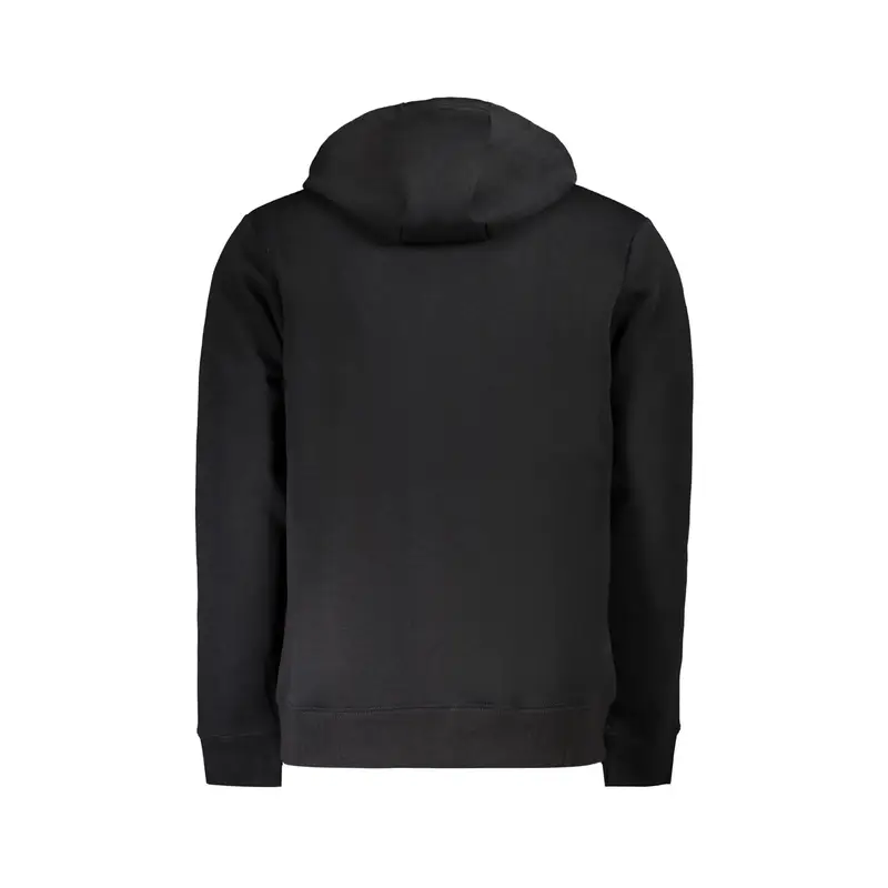 Felpa Uomo Nera con Cappuccio e Zip Nero miniatura 2