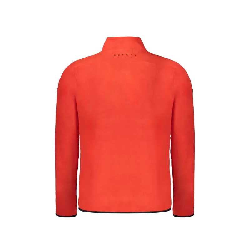 Felpa Uomo Rossa in Pile con Zip e Logo Rosso miniatura 2