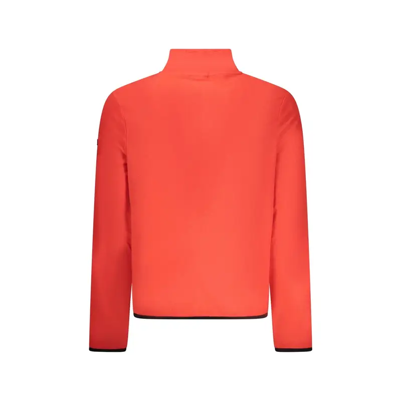 Felpa Uomo Rosso Mezza Zip Pile Applicazione Logo miniatura 2