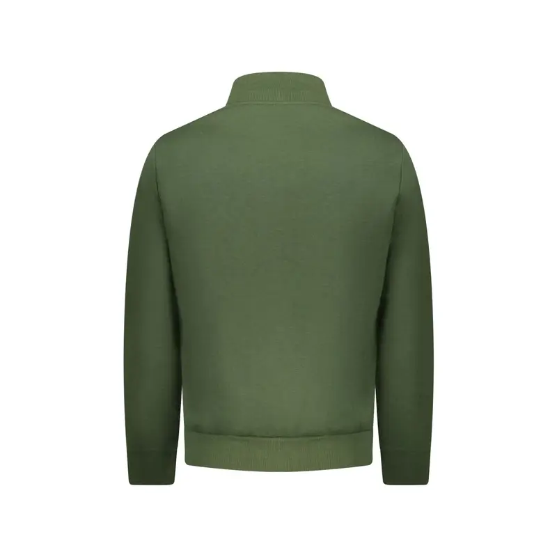 Felpa Uomo Verde con Zip Felpata Applicazione Logo miniatura 2