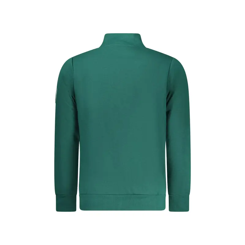 Felpa Uomo Verde con Zip Felpata Applicazione Logo miniatura 3