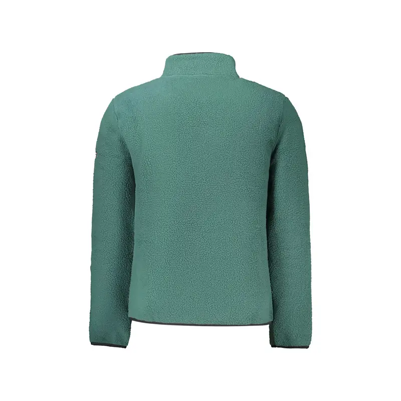 Felpa Uomo Verde con Zip Tasche Applicazione Logo miniatura 2