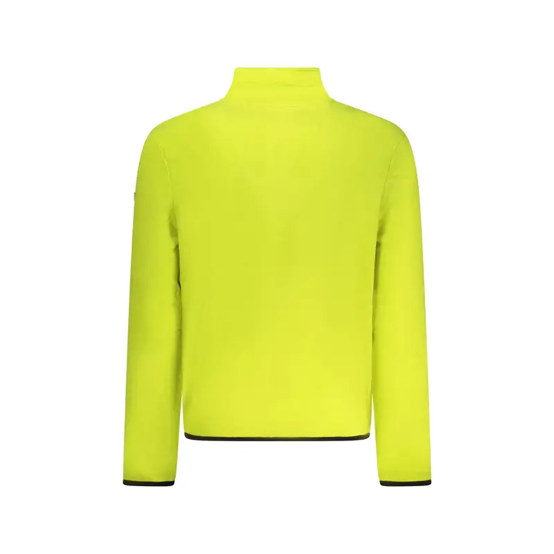 Felpa Uomo Verde Mezza Zip Pile Applicazione Logo miniatura 2