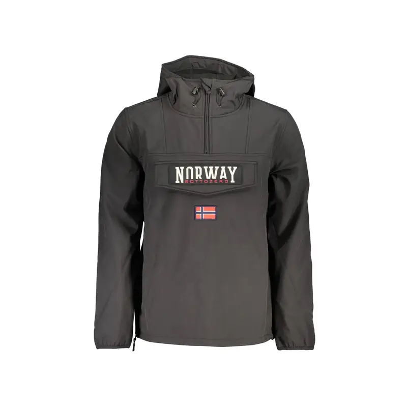 Giacca Softshell Uomo Nera con Cappuccio Nero