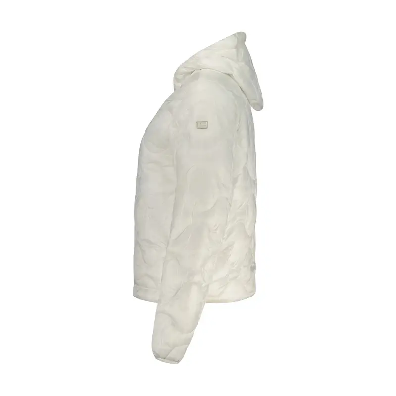 Giubbotto Donna Bianco Cappuccio Dettagli Contrasto Logo miniatura 3