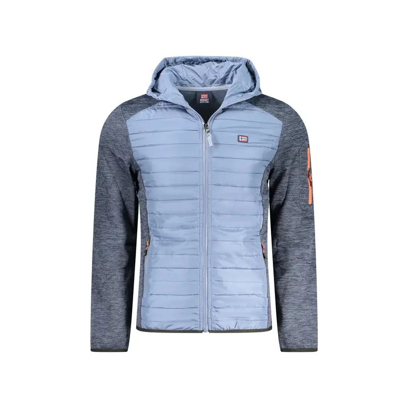 Giubbotto Maniche Lunghe Uomo Azzurro Zip Logo