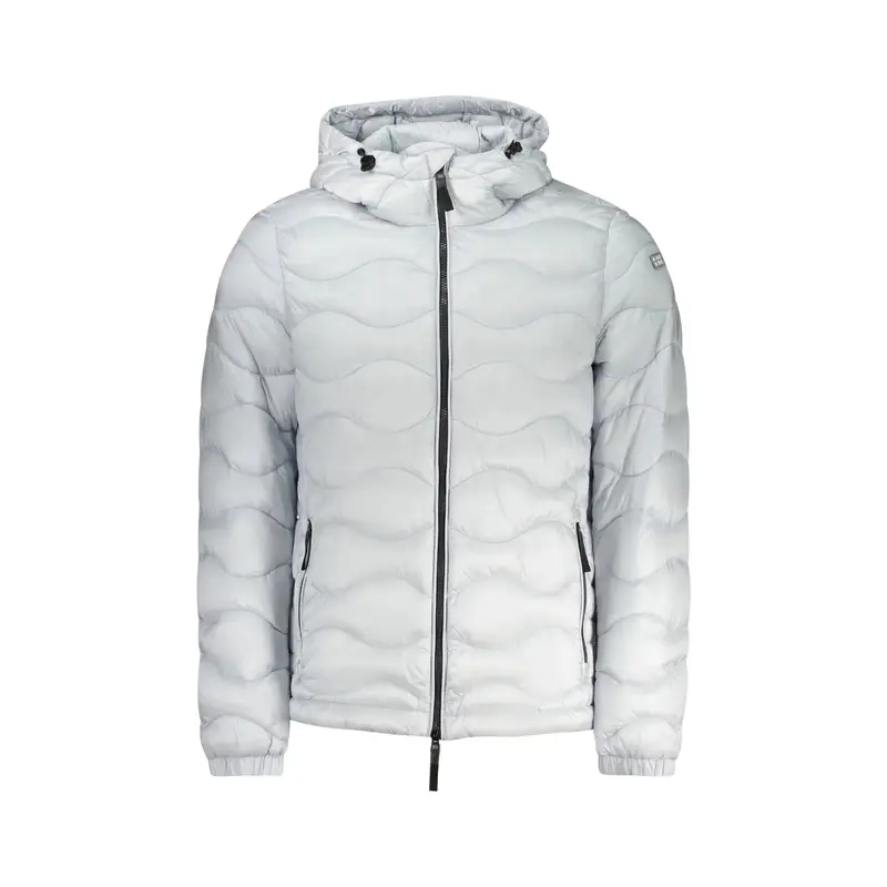 Giubbotto Maniche Lunghe Uomo Azzurro Zip Logo