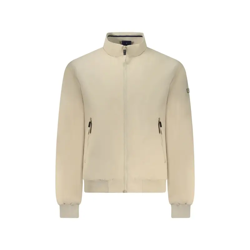 Giubbotto Maniche Lunghe Uomo Beige Zip Logo