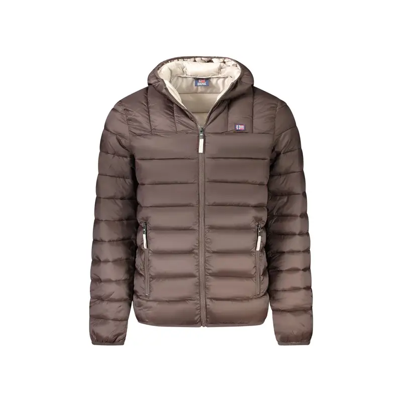 Giubbotto Maniche Lunghe Uomo Marrone Zip