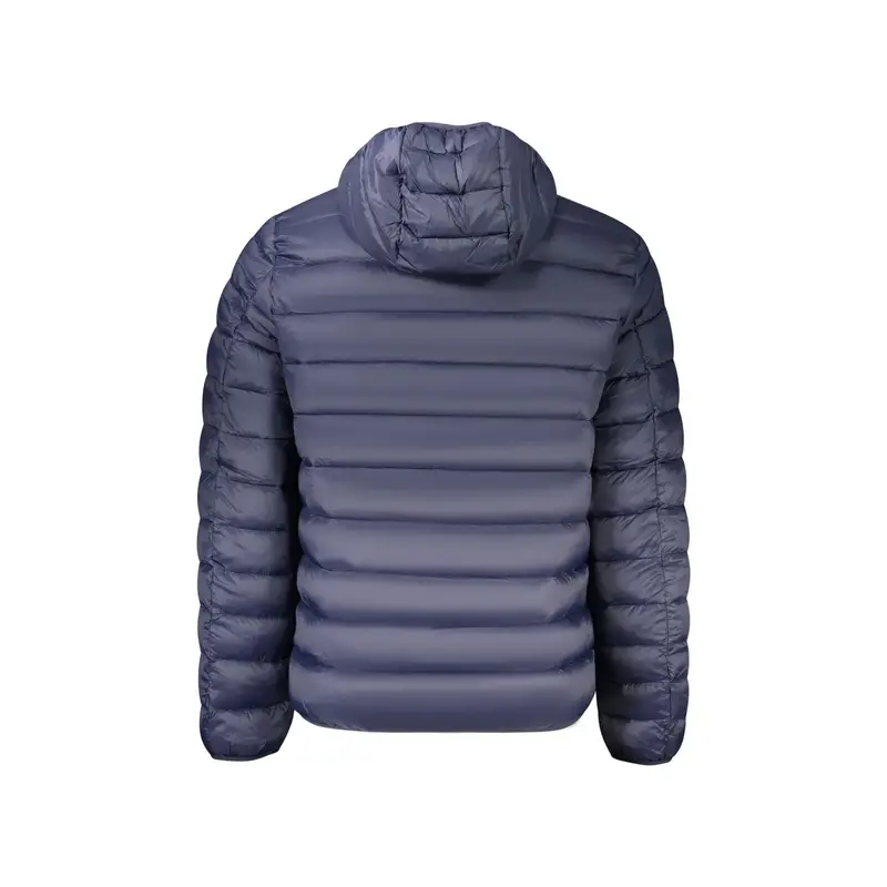 Giubbotto Uomo Blu Cappuccio Dettagli Grigi Logo miniatura 2