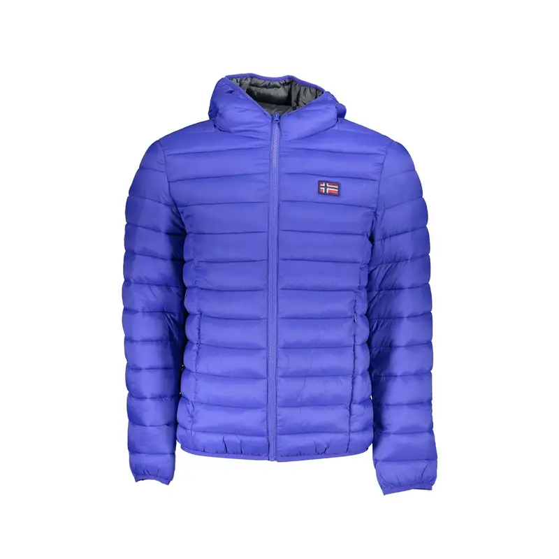 Giubbotto Uomo Blu con Cappuccio e Zip