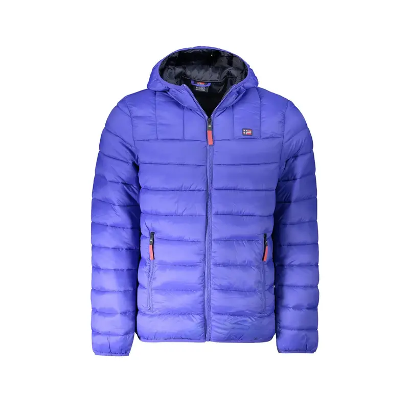 Giubbotto Uomo Blu con Cappuccio e Zip