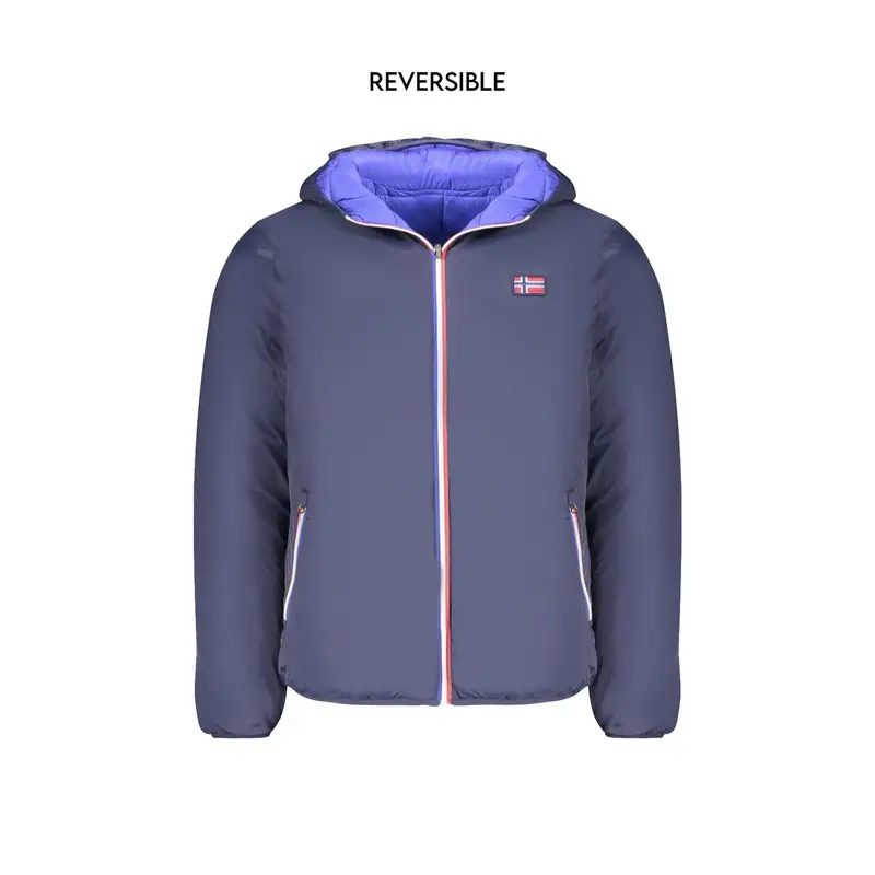Giubbotto Uomo Blu Reversibile con Cappuccio