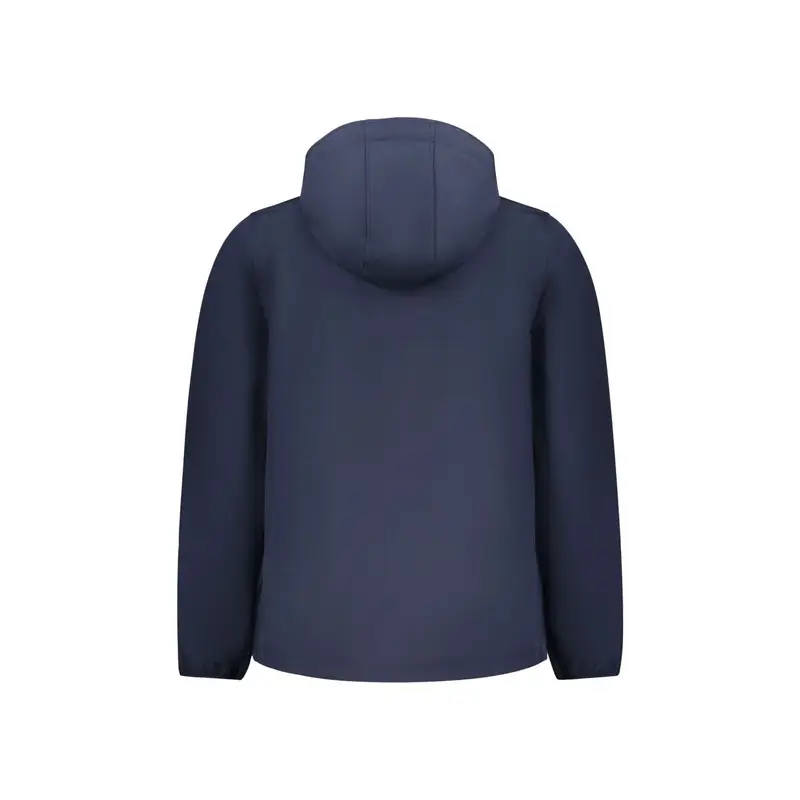 Giubbotto Uomo Blu Soft Shell Cappuccio Mezza Zip Logo miniatura 2