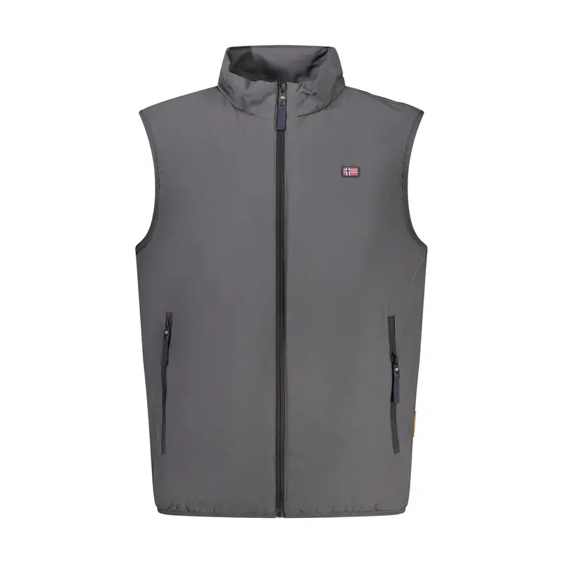 Giubbotto Uomo Grigio Zip Logo