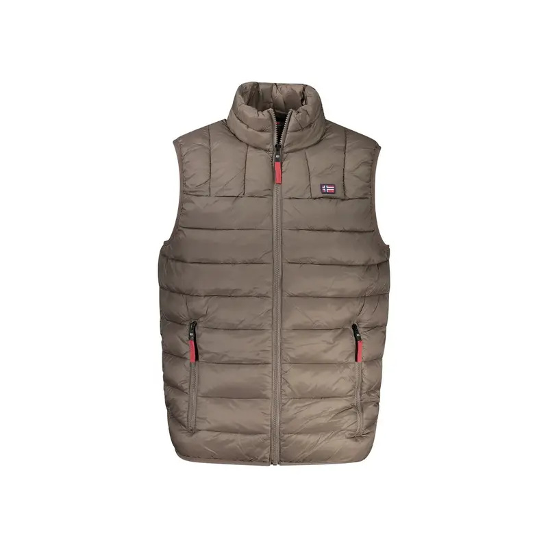 Giubbotto Uomo Marrone Zip Logo