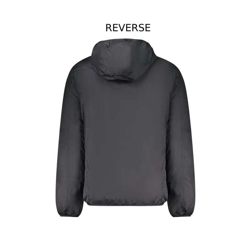 Giubbotto Uomo Nero Cappuccio Reversibile Logo miniatura 2