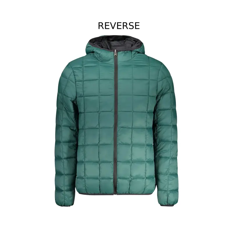 Giubbotto Uomo Nero Cappuccio Reversibile Logo miniatura 3