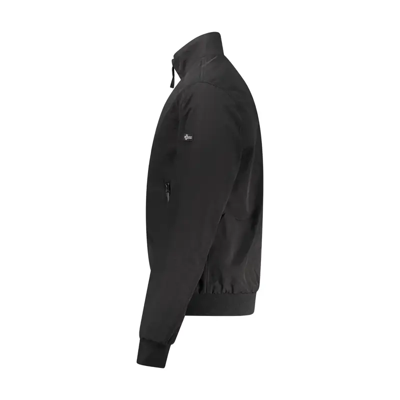 Giubbotto Uomo Nero Interno Pile Zip Logo miniatura 3