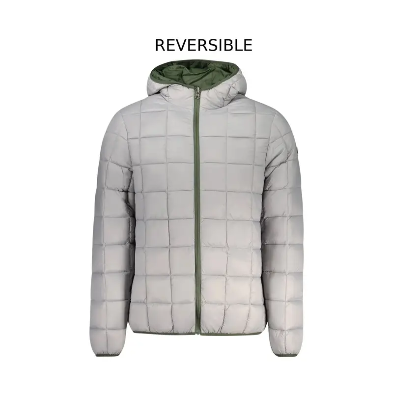 Giubbotto Uomo Verde Cappuccio Reversibile Logo miniatura 3