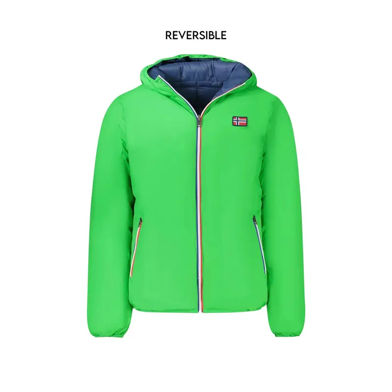Giubbotto Uomo Verde Reversibile con Cappuccio