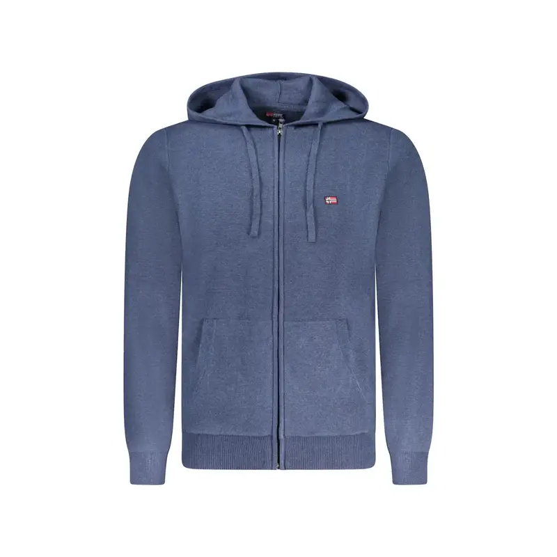 Maglia Cardigan Uomo Blu Ricamo