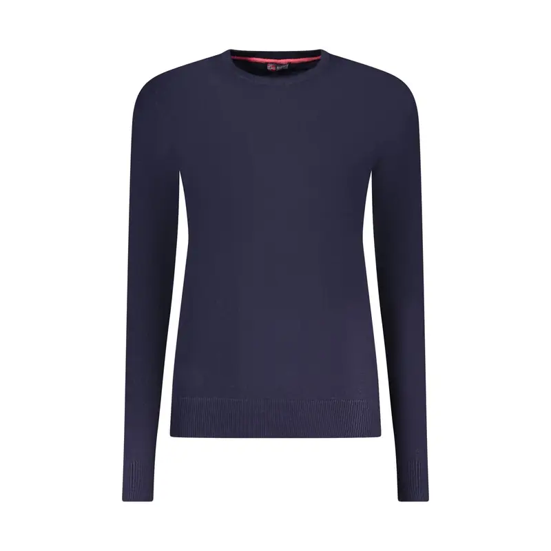 Maglia Donna Blu Girocollo Maniche Lunghe Logo