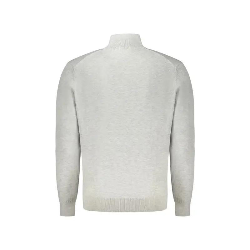 Maglia Grigia Nera Collo Alto con Ricamo e Logo Grigio miniatura 2