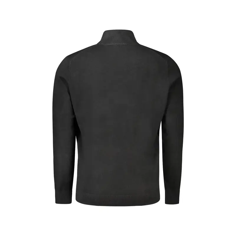 Maglia Uomo Nera Collo Alto con Ricamo e Logo Nero miniatura 2
