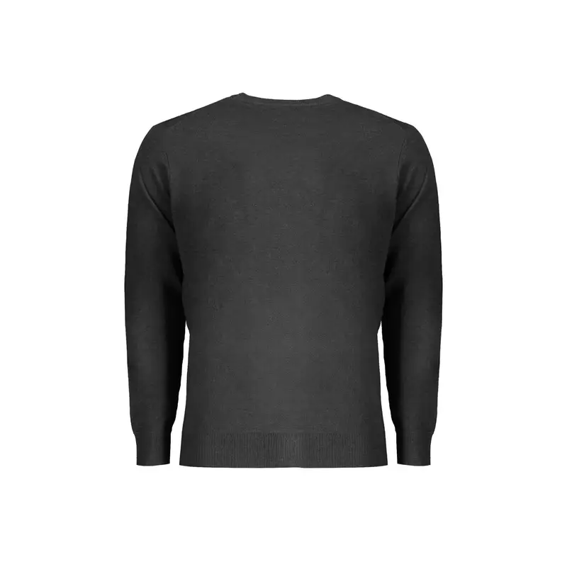 Maglia Uomo Nera Girocollo con Ricamo e Logo Nero miniatura 2