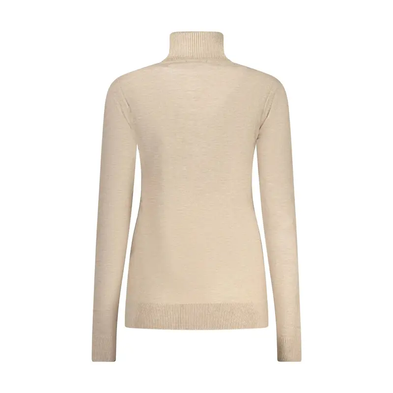 Maglione Donna Beige Dolcevita Maniche Lunghe Logo miniatura 2