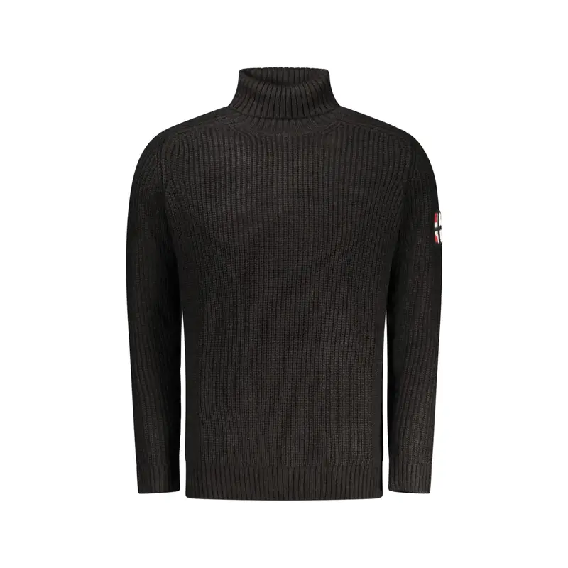 Maglione Uomo Nero Ricamo