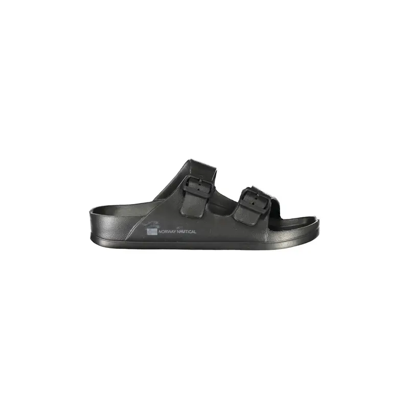 NORWAY Ciabatte Uomo Nere con Doppia Fibbia e Stampa Nero