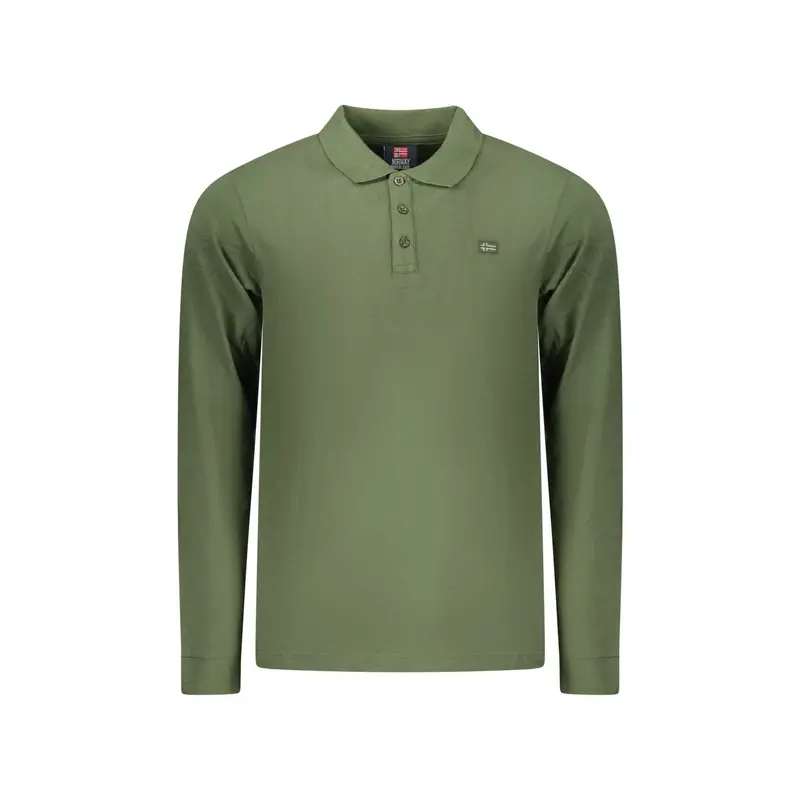 Polo Maniche Lunghe Uomo Verde Ricamo